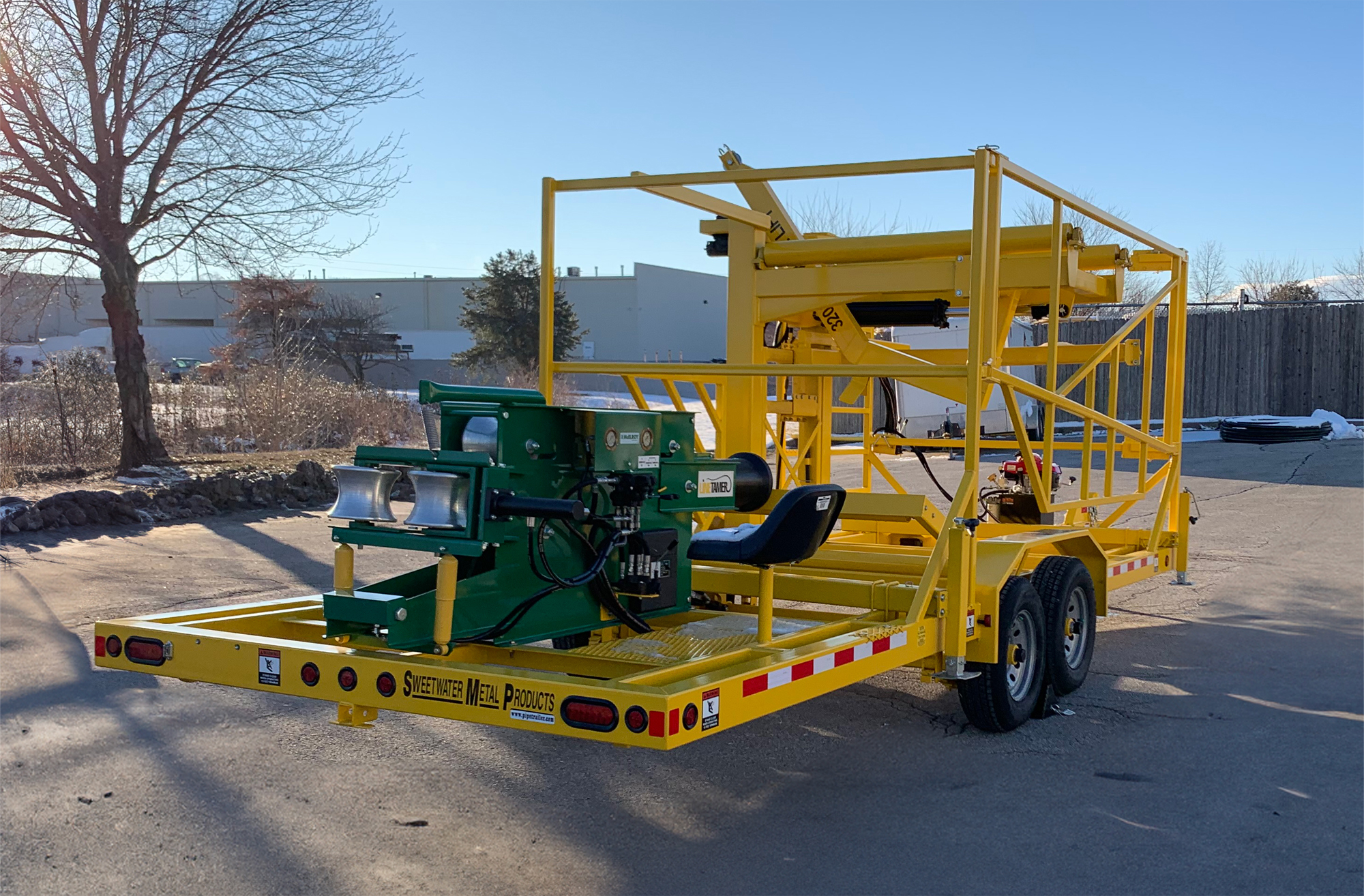 LineTamer® with Coiled Pipe Trailer - Productivity Tools